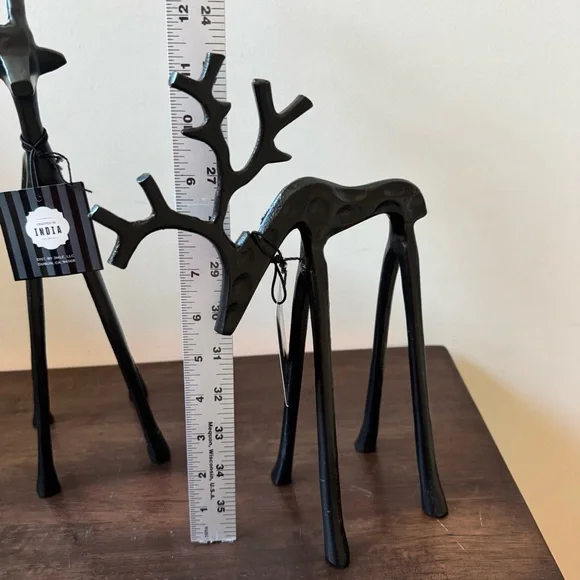 GRANVILLE LANEBlack Reindeer Set of 3Winter metal ChristmasDecor NEW